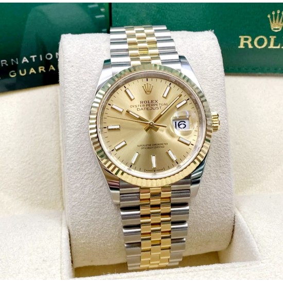 Ρολόι  Datejust 36 rolex Steel & Yellow Gold 126233 Champagne Index Oyster